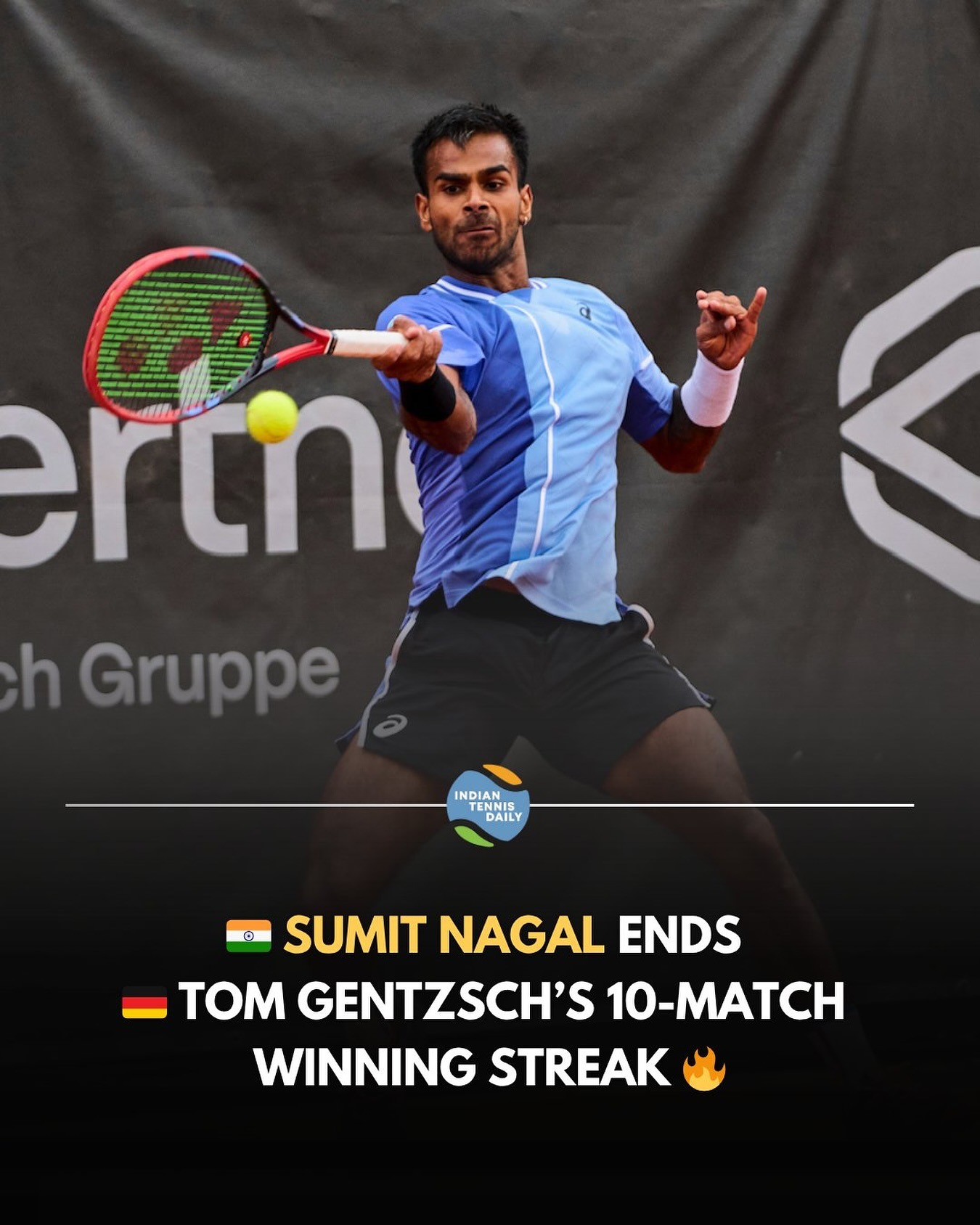 sumit-nagal-heilbronn-2025-win Sumit Nagal of nensel tennis academy in action during his win over Tom Gentzsch at ATP 100 Heilbronn
