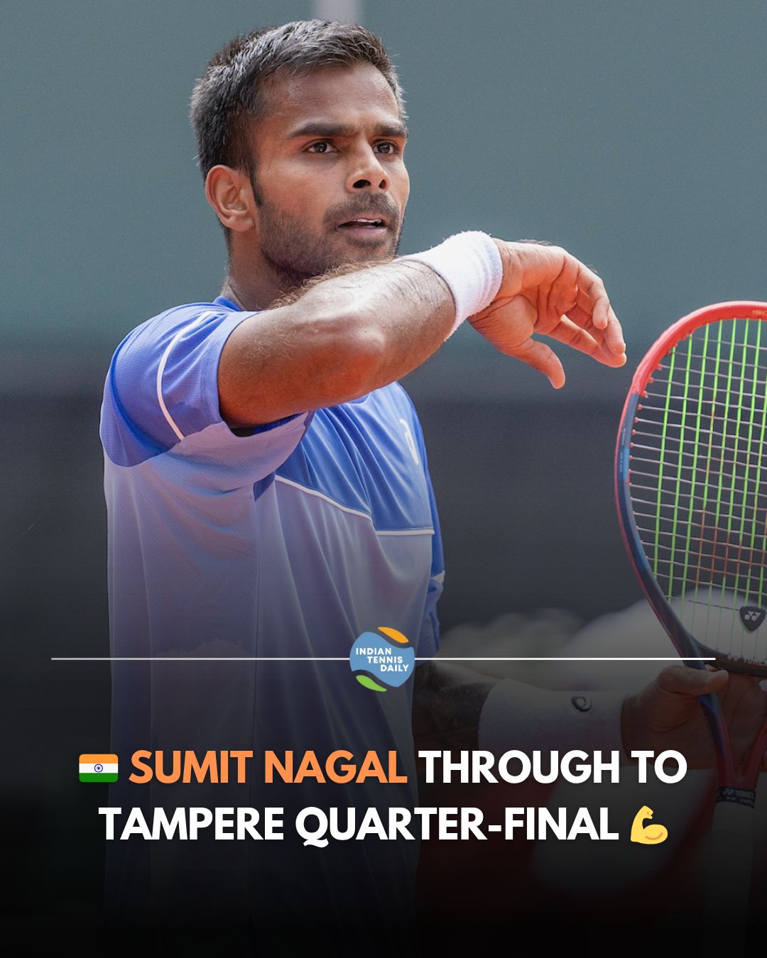 sumit-nagal-quarterfinal-tampere-2025 Sumit Nagal during the ATP 75 Tampere Challenger 2025